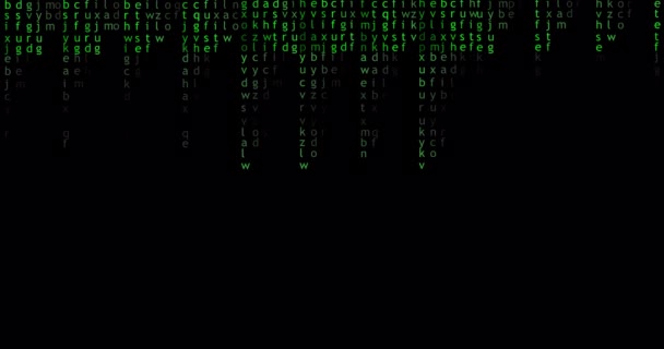 English Alphabet Green Color Randomly Appears Screen Matrix Concept Big — Wideo stockowe