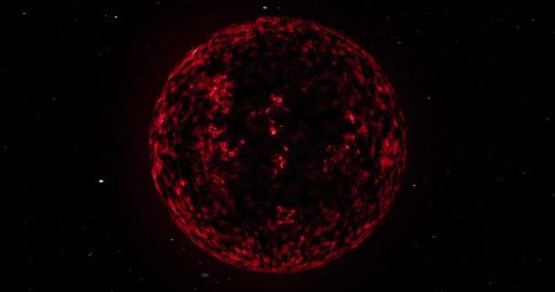 Μαύρος Κόκκινος Πλανήτης Γίνεται Φωτεινός Κάμερα Πλησιάζει Την Επιφάνεια Του — Αρχείο Βίντεο