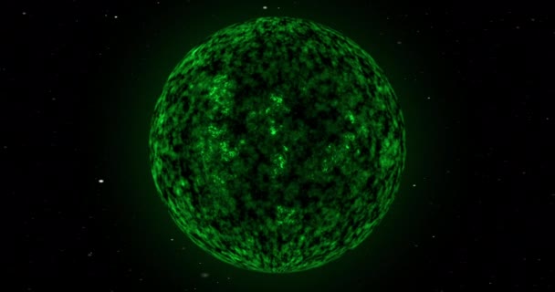 Planeta Preto Verde Torna Brilhante Câmara Aproxima Superfície Planeta Espaço — Vídeo de Stock