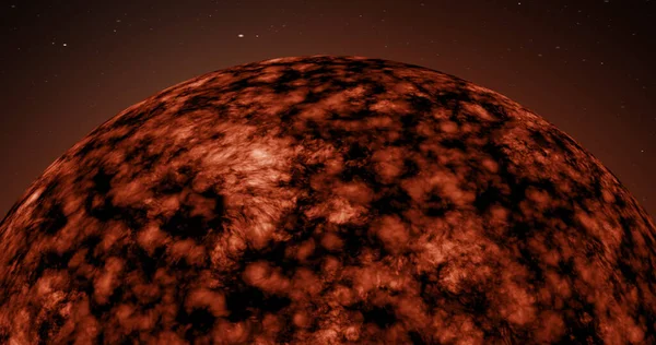 Close Superfície Escura Planeta Vermelho Que Está Ficando Mais Brilhante — Fotografia de Stock