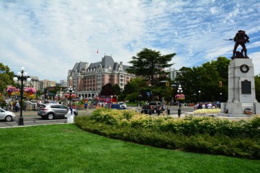 Empress Hotel, Victoria BC, Canada. August 1st 2022. The iconic Empress Hotel as seen from the parliament grounds in Victoria. Come to Victoria  and explore.