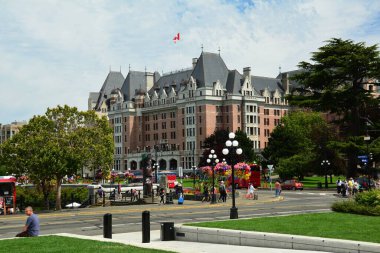 Empress Hotel, Victoria BC, Canada. August 1st 2022. The iconic Empress Hotel as seen from the parliament grounds in Victoria. Come to Victoria  and explore.