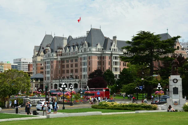 Empress Hotel, Victoria BC, Canada. August 1st 2022. The iconic Empress Hotel as seen from the parliament grounds in Victoria. Come to Victoria  and explore.