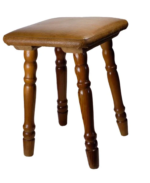 Stare Drewniane Krzesło Wyściełanym Siedziskiem — Zdjęcie stockowe