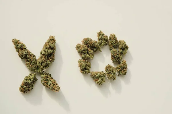 Cannabis Noughts Crosses Dalam Bahasa Inggris Ganja Tunas Menutup Simbol — Stok Foto