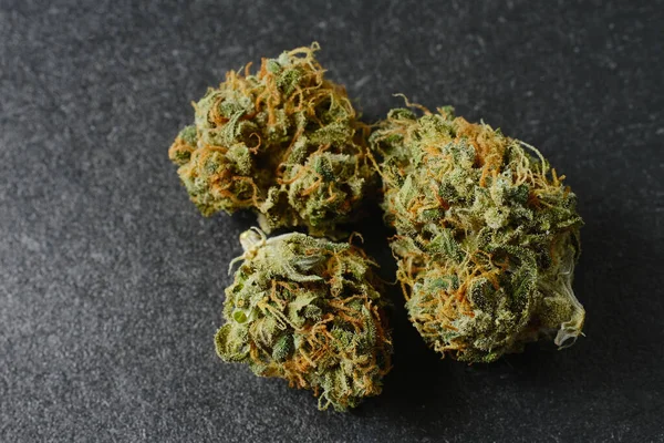 Estirpe Gg4 Gorila Cola Flores Secas Cannabis Vista Macro Close — Fotografia de Stock