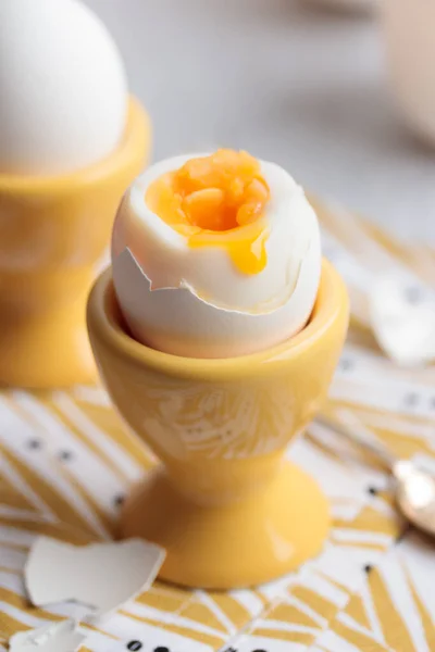 Soft Boiled Eggs in yellow cups