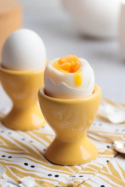 Soft Boiled Eggs in yellow cups