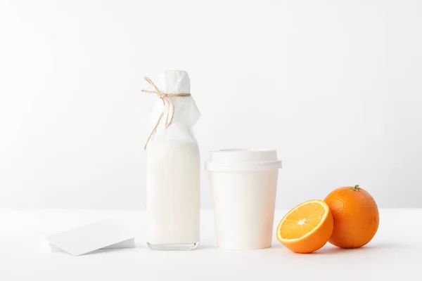 Ekologiska Produkter Mjölk Apelsinkaffe — Stockfoto