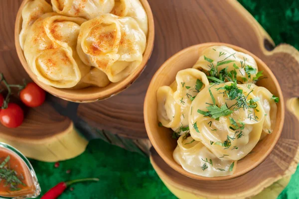 Orientaliska Nationella Traditionella Dumplings Manty — Stockfoto
