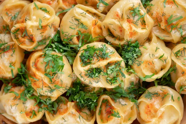 Orientaliska Nationella Traditionella Dumplings Manty — Stockfoto