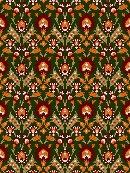 Αφηρημένο Έθνικ Μοτίβο Λουλουδιών Πολύχρωμα Λουλούδια Διανυσματική Απεικόνιση Χωρίς Ραφή — Φωτογραφία Αρχείου