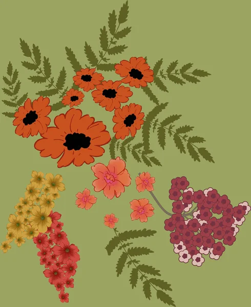 Motif Drag Working Illustration Border Png Flower Ornament Motif India — 스톡 사진