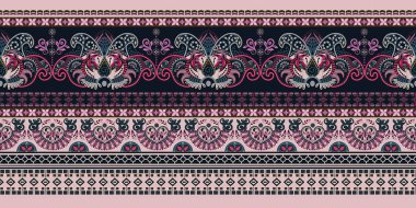 Dijital tasarım sınır süslemesi HD motifi çalışan illüstrasyon sınır PNG çiçekleri ve süsleme motifi Hindistan tasarım unsurları suluboya ile Neckline marka arama deseni, Babür sanat deseni deseni çizer