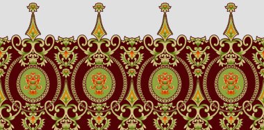 Dijital tasarım sınır süslemesi HD motifi çalışan illüstrasyon sınır PNG çiçekleri ve süsleme motifi Hindistan tasarım unsurları suluboya ile Neckline marka arama deseni, Babür sanat deseni deseni çizer