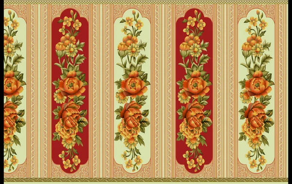 Digital design ornament border HD motif draws working illustration border PNG flowers and ornament motif India design elements Neckline brand search pattern with watercolor, Mughal art design texture