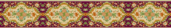 数码设计装饰边框Hd图案绘制工作图例边框Png花卉和装饰图案印度设计元素水彩画 Mughal艺术设计纹理的项链线品牌搜索图案 — 图库照片