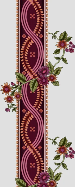 Digital Design Ornament Border Motyw Rysuje Obrazek Ilustracji Png Kwiaty — Zdjęcie stockowe