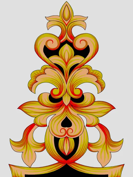 Digital Design Ornament Border Motyw Rysuje Obrazek Ilustracji Png Kwiaty — Zdjęcie stockowe