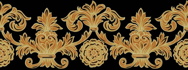 Motif Drag Working Illustration Border Png Flower Ornament Motif India — 스톡 사진