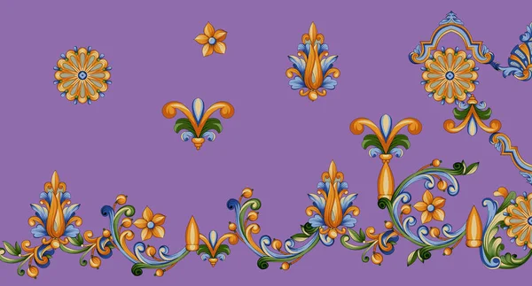 Digital Design Ornament Border Motif Draws Working Illustration Border Png — Stock Photo, Image