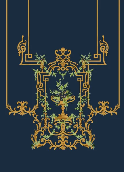 Digital Design Ornament Border Motyw Rysuje Obrazek Ilustracji Png Kwiaty — Zdjęcie stockowe