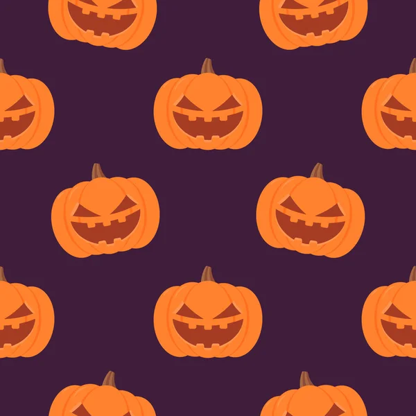 Halloween Motif Sans Couture Festive Avec Des Citrouilles Fond Vectoriel — Image vectorielle