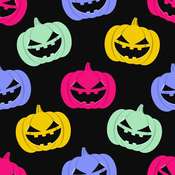 Haloween Padrão Sem Costura Fundo Sem Costura Com Abóboras Ilustração —  Vetores de Stock