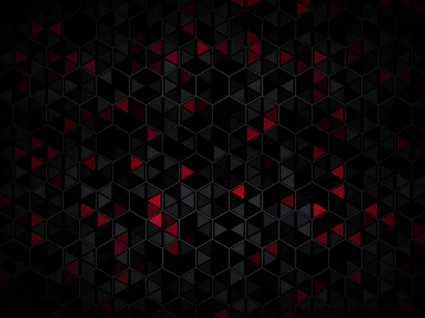 Schwarz Rotes Sechseckmuster Polygonaler Hintergrund Vektorillustration — Stockvektor