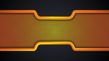 Siyah ve altın rengi arka plan. Vektör metalik pankart. Soyut teknoloji arkaplanı EPS10