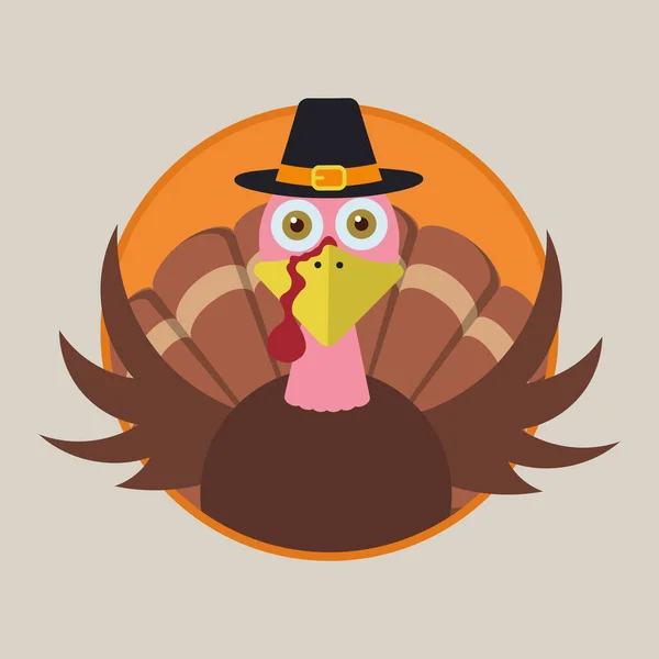 Thanksgiving Truthahn Vogel Cartoon Character Icon Vektor Hintergrund Eps10 — Stockvektor