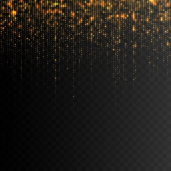 Gold Glitter Stardust Background Transparent Effect Vector Illustration Eps10 — Stock Vector