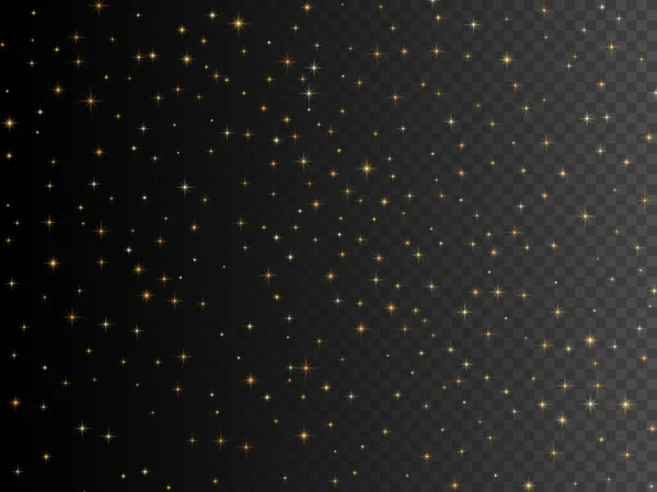 Estrellas Brillo Dorado Efecto Transparente Fondo Vectorial Eps10 — Vector de stock