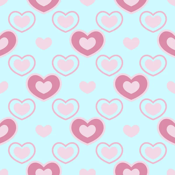 Seamless Romantic Pattern Hearts Vector Background Eps10 — Stockvektor