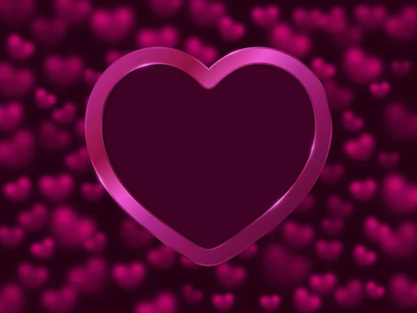 Valentines Day Background Heart Shape Vector Frame Eps10 — Stock Vector