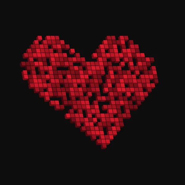 Heart Shape Icon Pixel Art Abstract Vector Background Eps10 — Vettoriale Stock