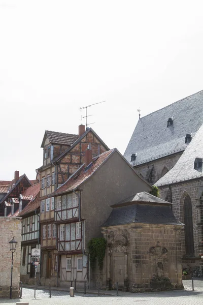 City Center Quedlinburg Consists Largely Idyllic Half Timbered Houses Were — Stock Photo, Image