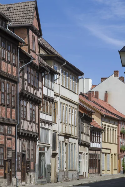 Centro Cidade Quedlinburg Consiste Grande Parte Casas Idílicas Meia Madeira — Fotografia de Stock