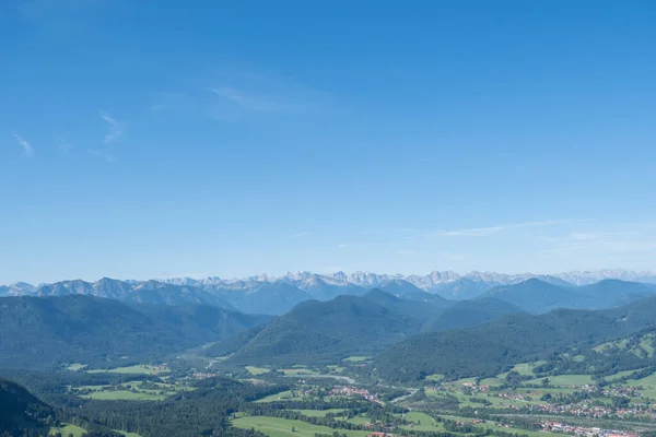 Vista Geierstein Perto Lenggries Para Norte Karwendel Imagens Royalty-Free