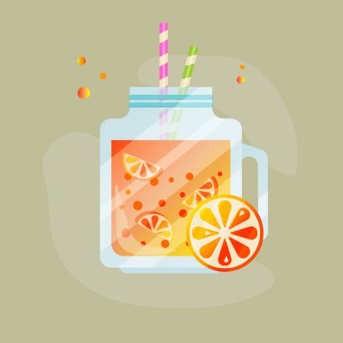 Limonata, portakal suyu çizimi.