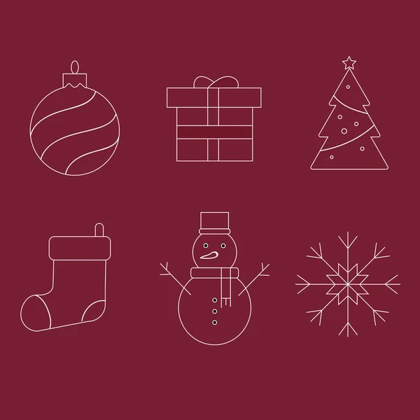 Christmas Icons Sticker Set Hand Drawn Sticker Design Set Winter — 图库照片