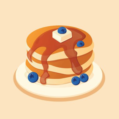 Lezzetli krep üzerine yaban mersini. Tabağında bal olan küçük yaban mersinli krep. Doku tekerrür ediyor. Lezzetli böğürtlen arka planı, duvar kağıdı.