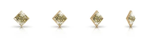 Conjunto Iconos Traje Diamantes Con Brillo Dorado Aislado Sobre Fondo — Vector de stock