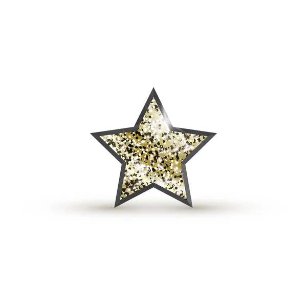 Icono Estrella Con Brillo Dorado Aislado Sobre Fondo Blanco Una — Vector de stock