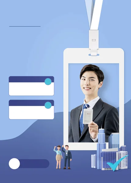 government grant and program for youths, youth employment platform promotional poster with handsome Korean man