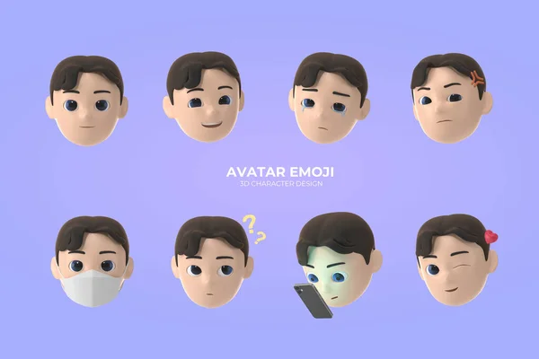 Karakter Manusia Avatar Dengan Emosi Metaverse Realitas Maya — Stok Foto