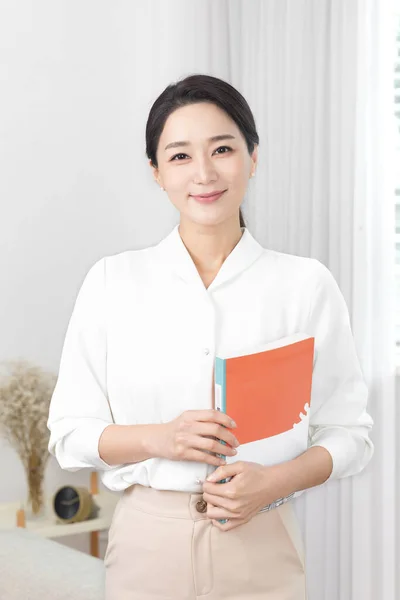 Asiático Coreano Feminino Psiquiatra Médico Clínica — Fotografia de Stock