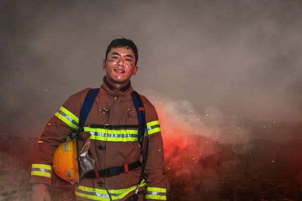 Hari Petugas Pemadam Kebakaran Poster Tindakan Pencegahan Kebakaran — Stok Foto