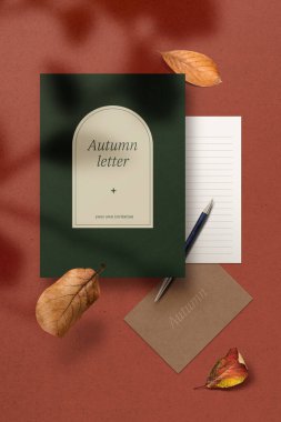 autumn shadow and letter concept graphic background clipart