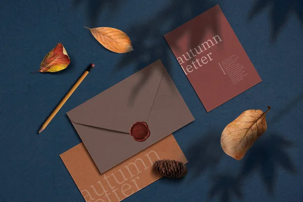 Autumn Shadow Letter Concept Graphic Background — Stockfoto